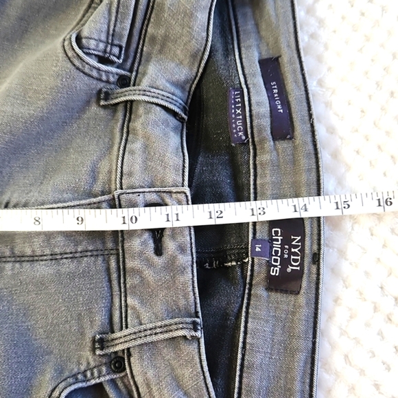CHICOS NYDJ WOMENS JEANS SIZE 14  STRAIGHT LIFT X TUCK TECHNOLOGY MAKE AN OFFER! - Picture 10 of 16